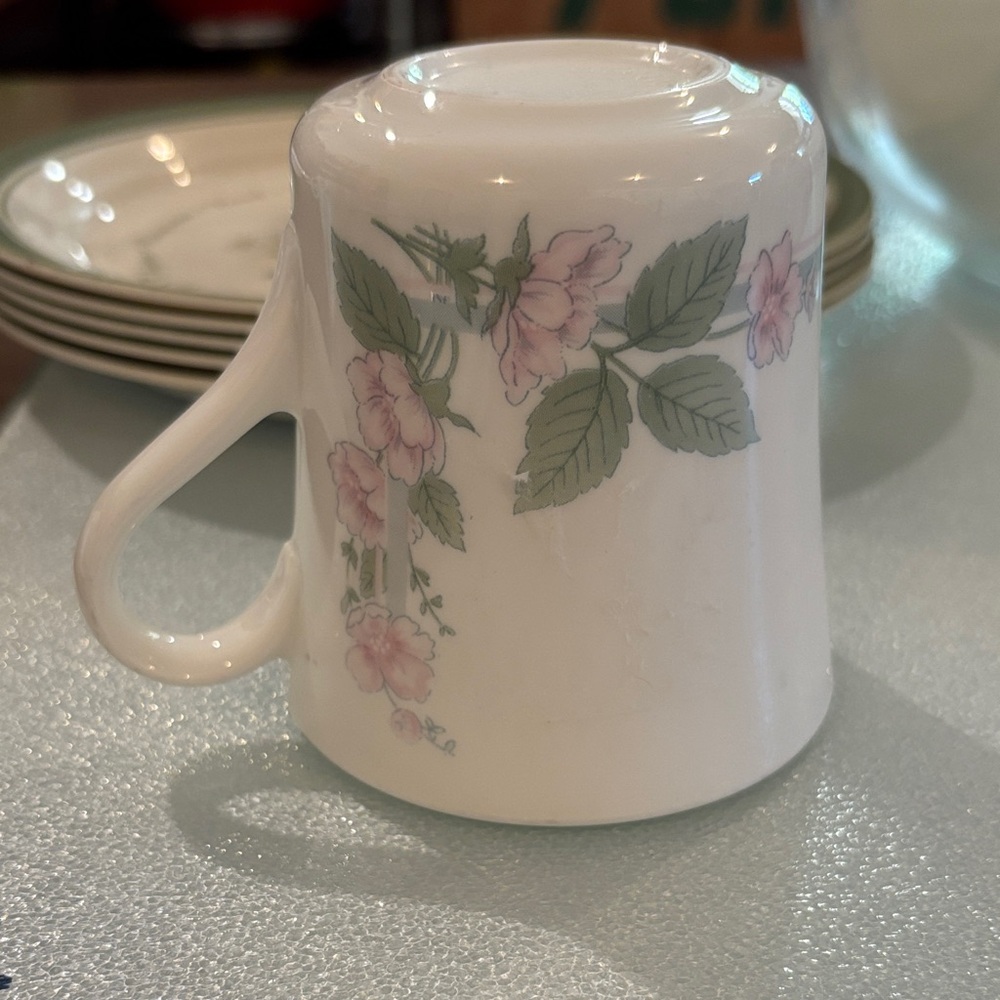 Corelle White Mug with Pink Floral Design